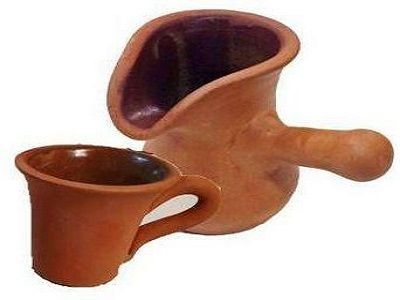 Pottery Coffee Pot And Cup