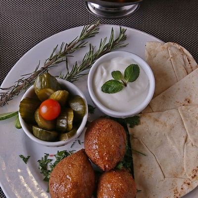 Syrian meat Kobeba sandwich