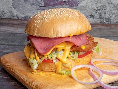 Cordon Bleu Beef Burger Sandwich