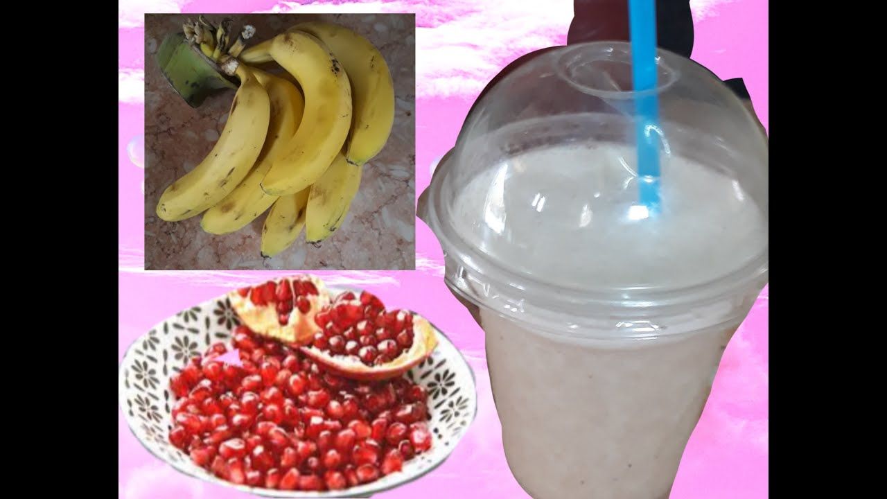 Pomegranate Seeds With Banana Cocktail