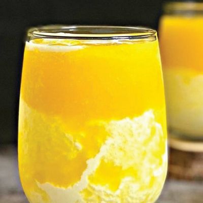 Mango with milk cocktail