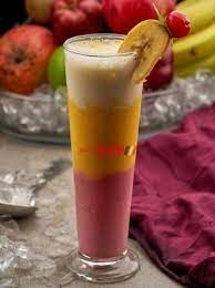 Banana And Orange With Strawberry Cocktail