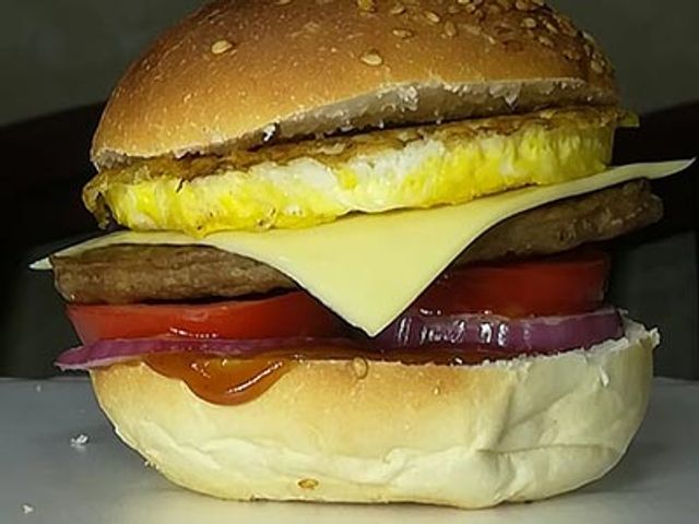 Kids Burger With Egg And Cheese Sandwich