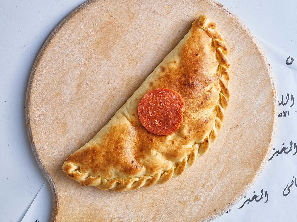 Kiri with pepperoni manoushe