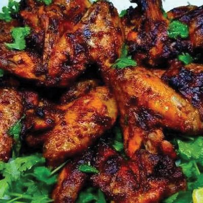 Chicken wings on charcoal