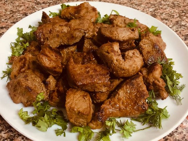 Clear veal kebab