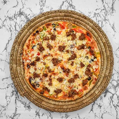 Italian Baladi meat pizza