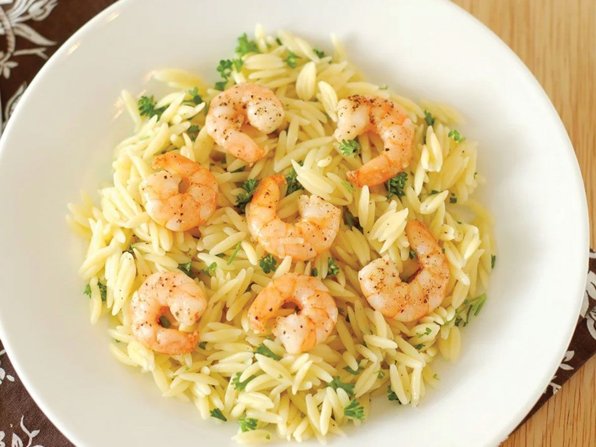Orzo with shrimp