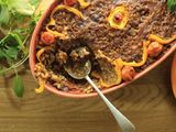 Orzo with meat casserole