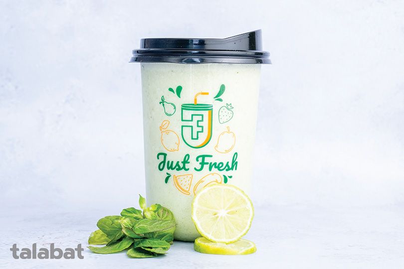 Fresh lemon, milk, mint juice