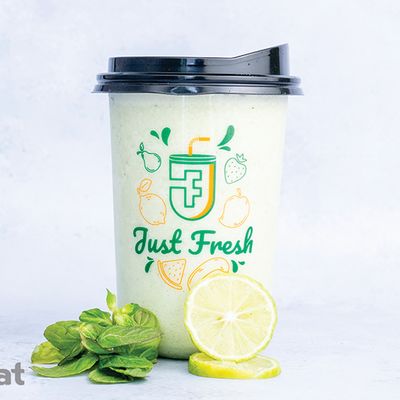 Fresh lemon, milk, mint juice