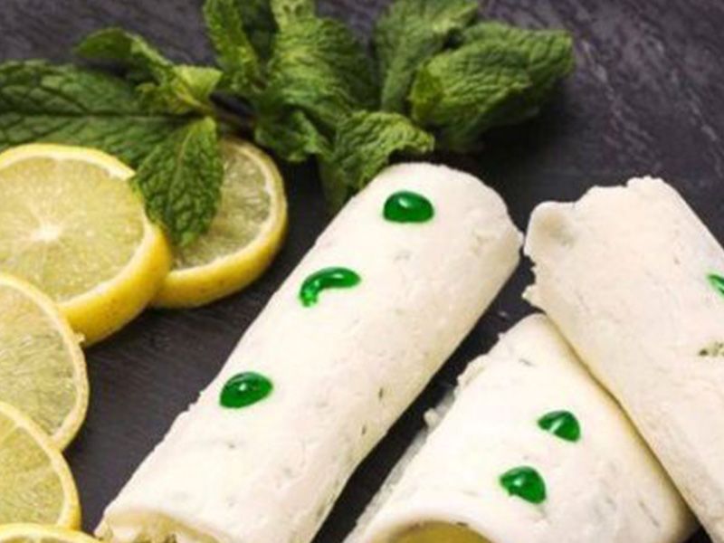 lemon mint ice cream roll