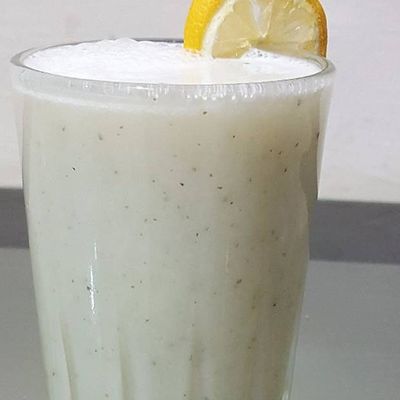 Fresh lemon with milk juice