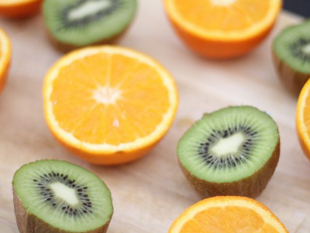 Lemon with orange and kiwi juice