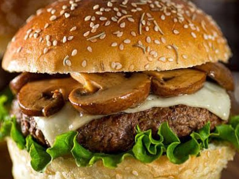 Mushroom Beef Burger Sandwich