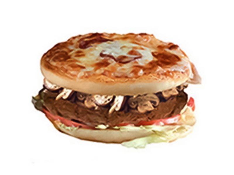 Swiss Mushroom Burger Pizza Sandwich