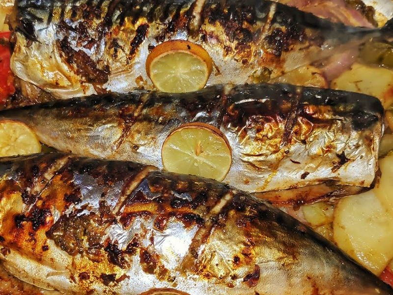 Mackerel With Shrimp And Potatoes Tray