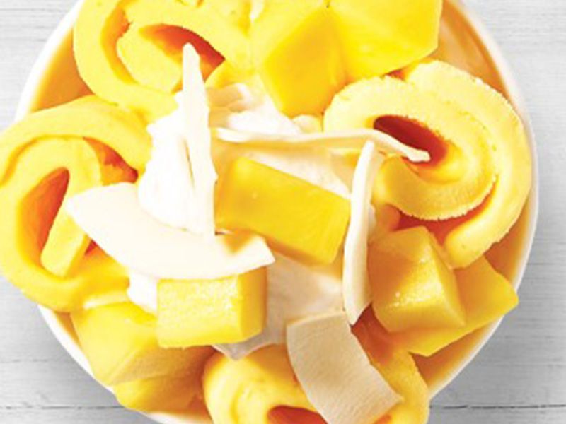 mango ice cream roll