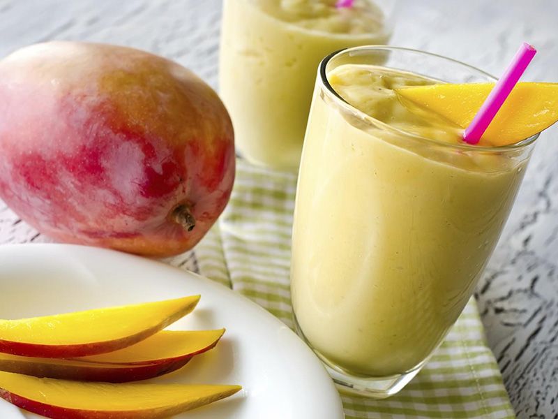 Mango with Strawberry and Banana Cocktail