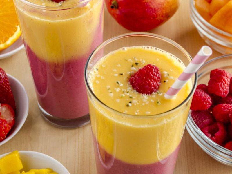 Mango With Strawberry Smoothie 205 Cal