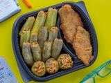 Zucchini Mahashi With Chicken Pane Meal