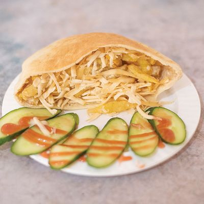 French fries with roumi cheese sandwich