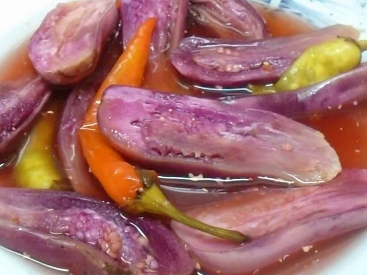 Marinated eggplant sandwich