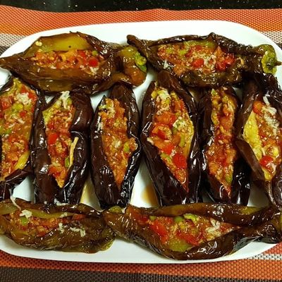Tomatoes and pickled eggplant