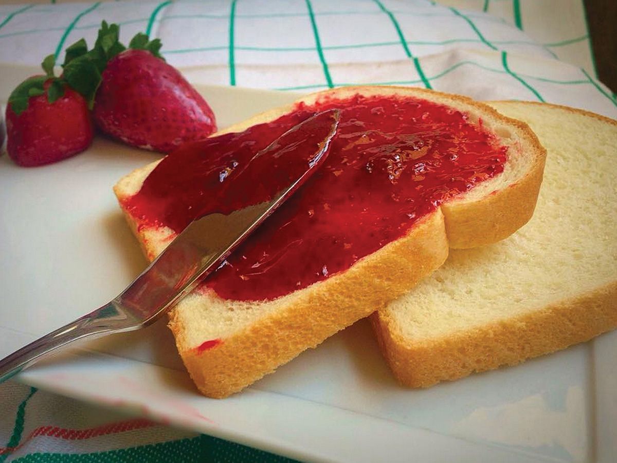 Plain jam sandwich