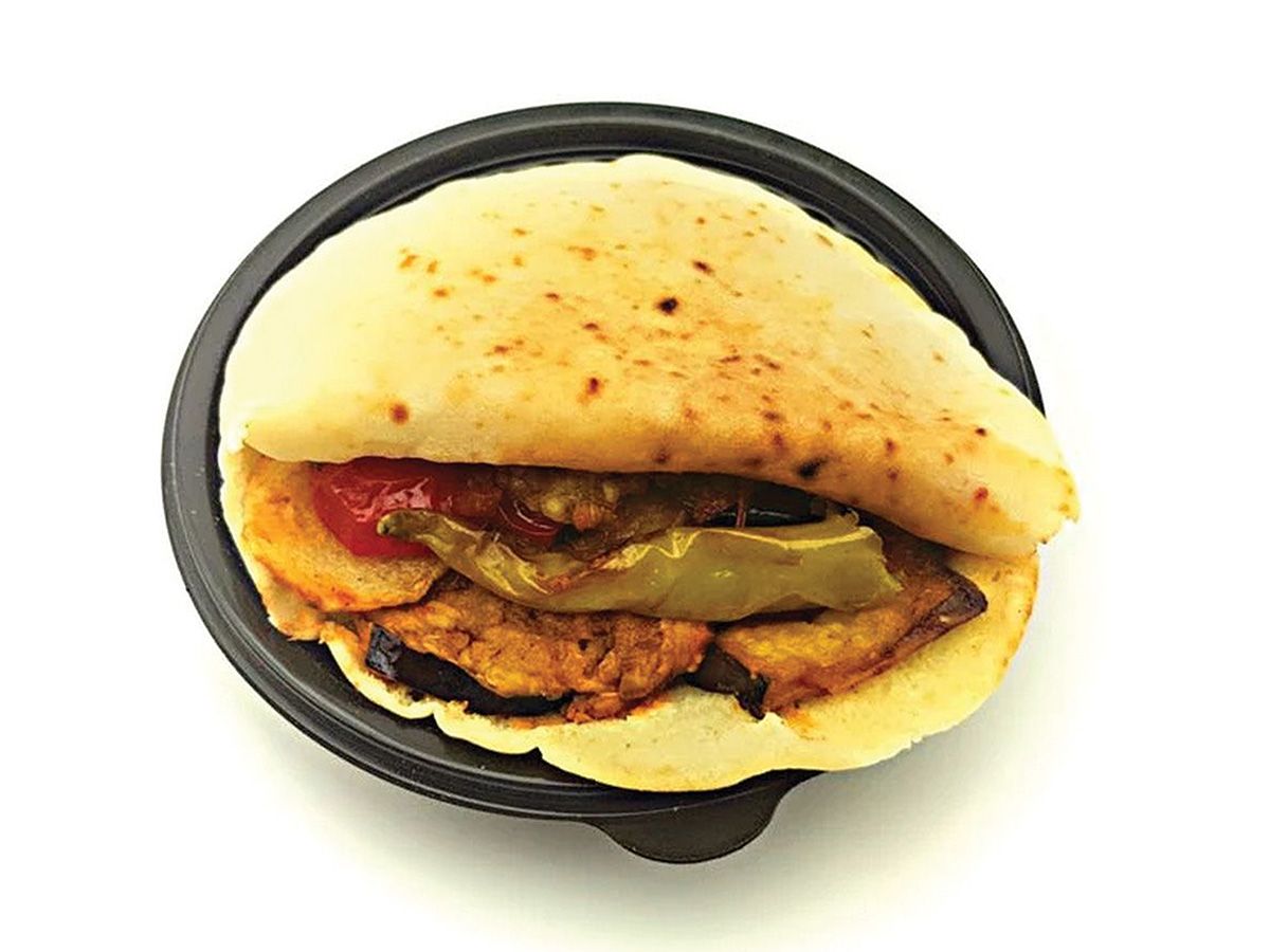 Musakaa with Hummus Sandwich