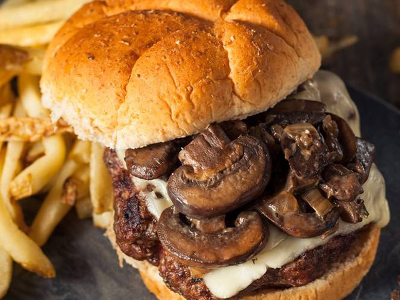 mushroom burger sandwich