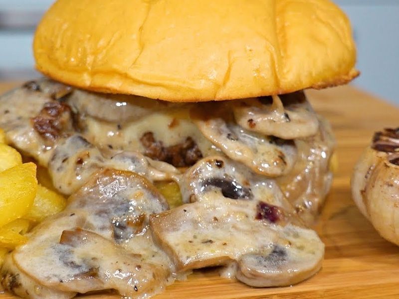Mushroom Beef Burger Sandwich