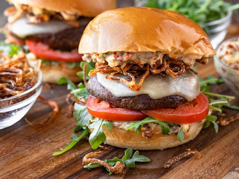 Mushroom Burger Sandwich
