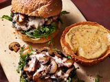 Grilled Burger With Mushroom Sauce