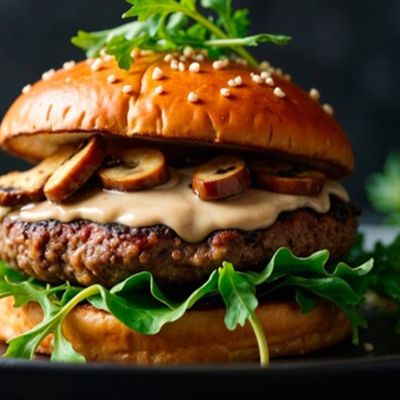 Mushroom Burger Sandwich