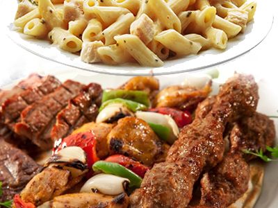 Mix Grill Meal With Pasta