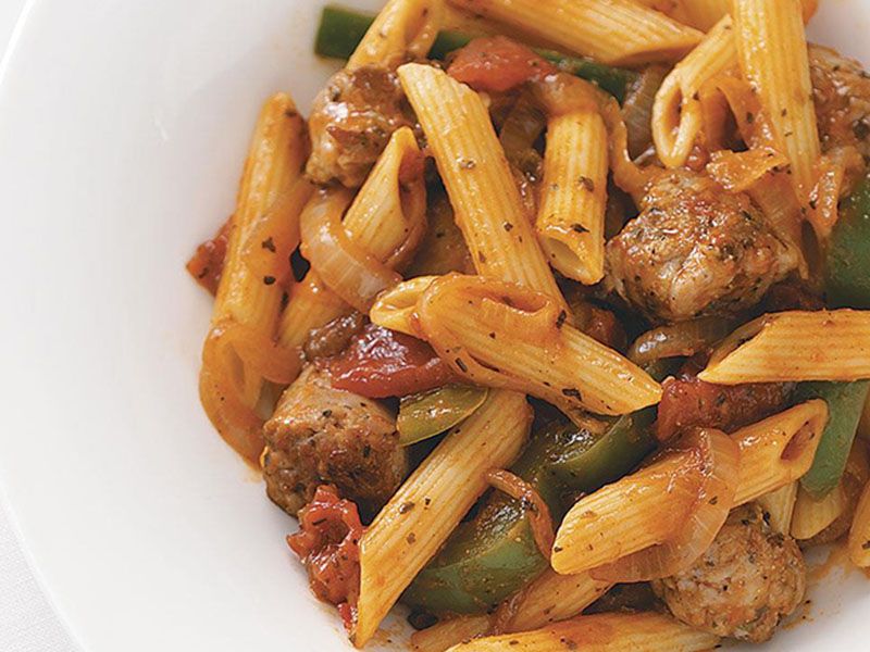 Pasta With Oriental Sausage Platter