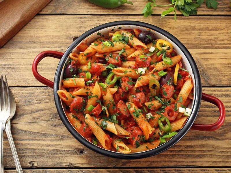Oriental Sausage With Mozzarella Cheese Pasta