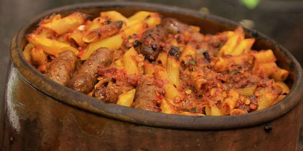 Grilled sausage pasta