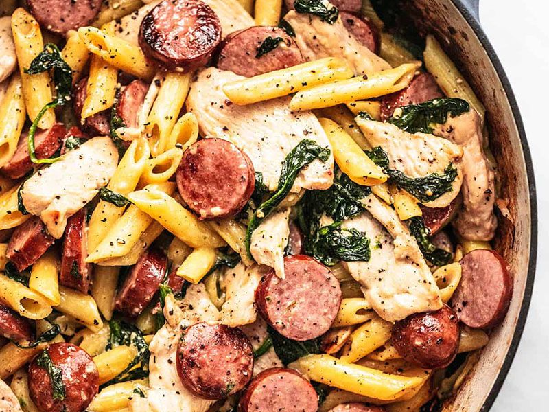 Grilled Oriental Sausage Pasta
