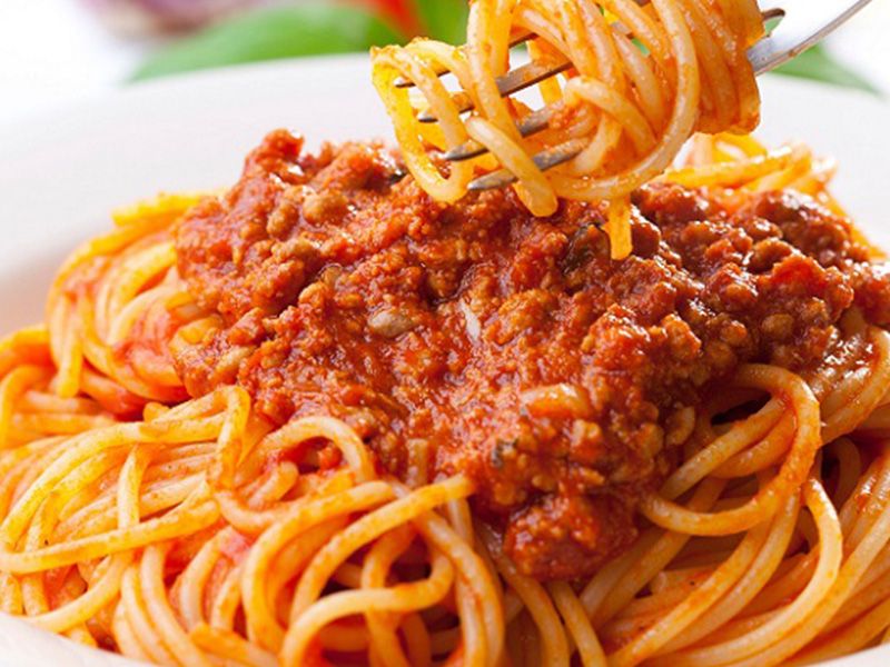 Pasta with sauce and Minced Meat