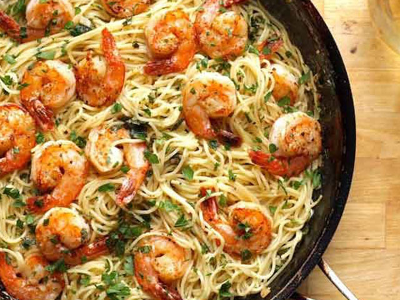 Shrimp Bechamel Pasta