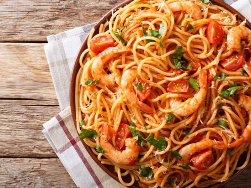 Red Sauce Shrimp Pasta