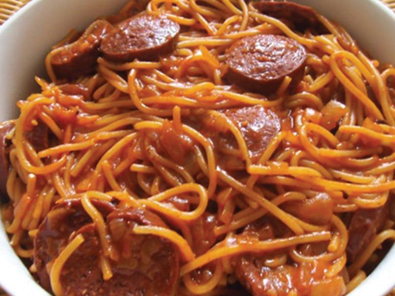 Sausage Red Sauce Pasta
