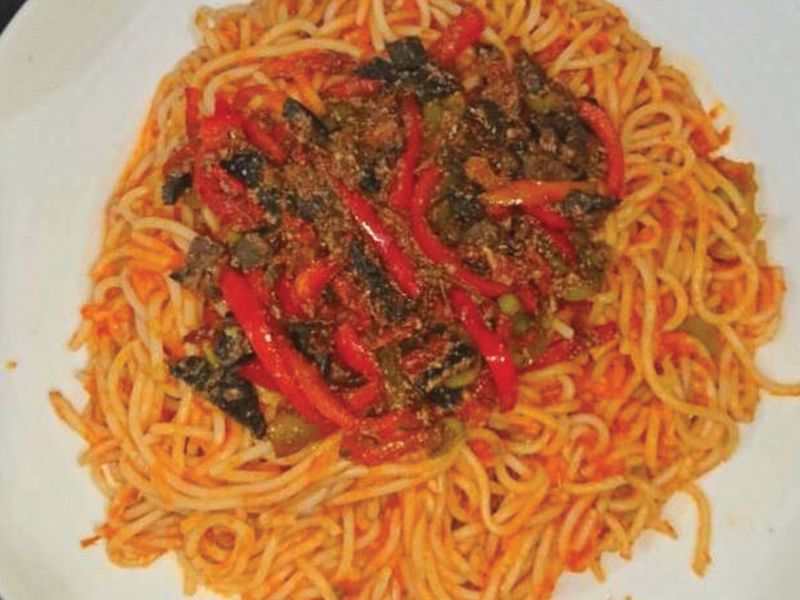 Liver Red Sauce Pasta