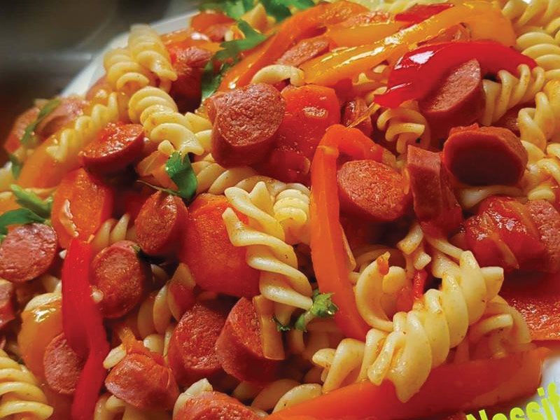 Hot Dog Red Sauce Pasta