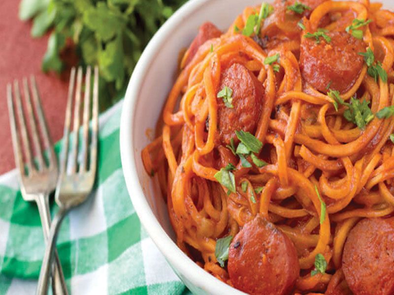 Oriental Sausage Pasta