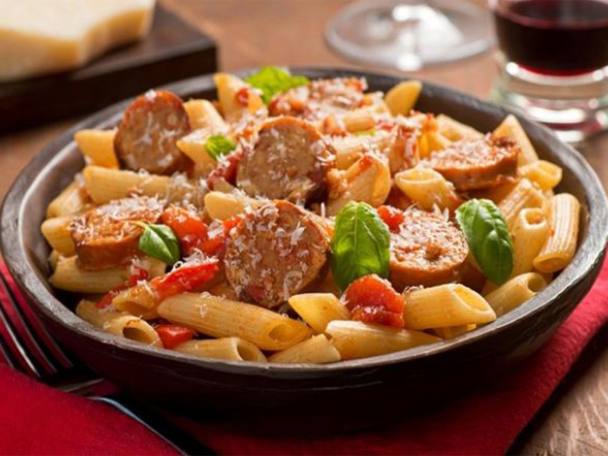 large sausage pasta