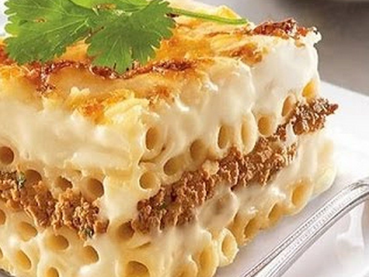 Oven Baked pasta with bechamel and minced