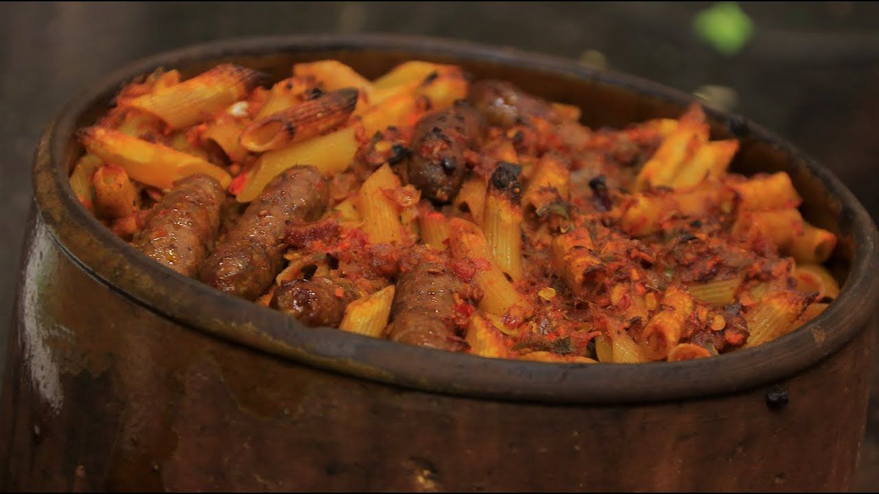 Plain Oven Baked Pasta With Oriental Sausage And Pastrami